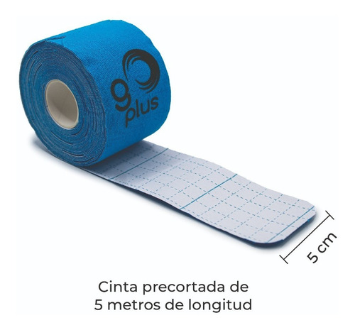 Cinta Kinesiológica Azul Go Plus 5m Pre-cortada