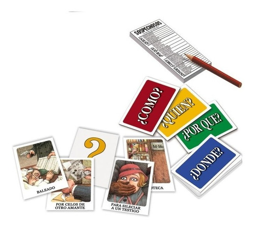 Sospechosos Juego Mesa Cartas Detectives Estilo Clue Toyco