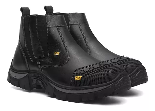 Bota botina caterpillar masculina em couro legitimo resistente