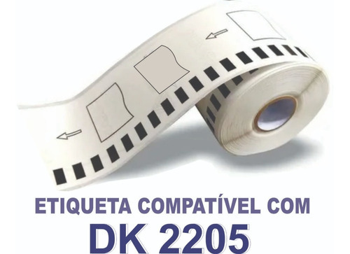 10 Rolos Dk 2205 Etiqueta Compatível 62x30m Dk2205