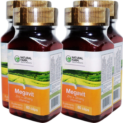 4 Potes  Megavit 60 Caps Envio Gratis