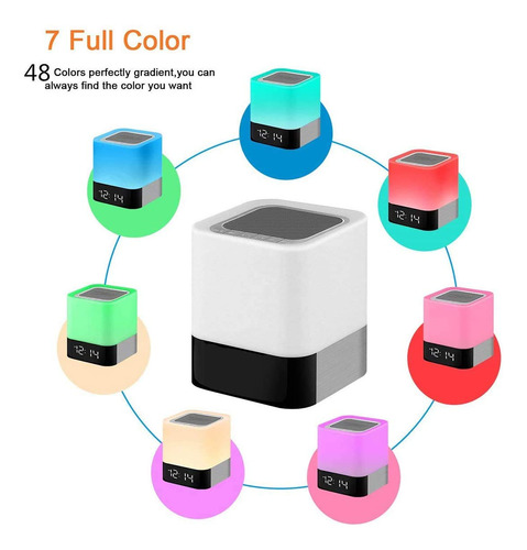 Luces Nocturnas Con Altavoz Bluetooth, Reloj Despertador, Al