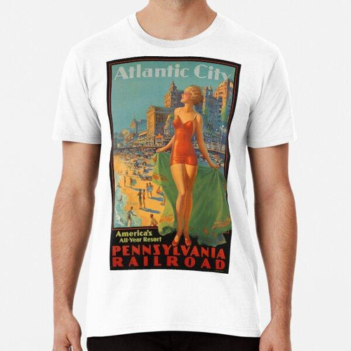 Remera Cartel De Viaje Vintage De Atlantic City Arte De Viaj