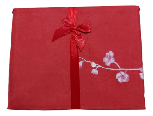 Juego Sábanas Bouquetex Amer 1 1/2 Plaza Twin 1500 Percale Terracota Floreado