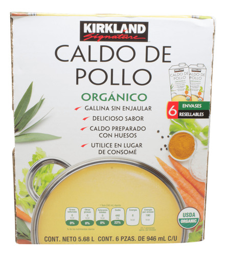 Kirkland Signature Caldo De Pollo Orgánico 946 Ml