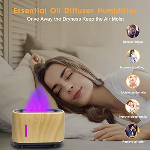 Humidificador Difusor De Llama Romanplux 7 Colores De Llama,