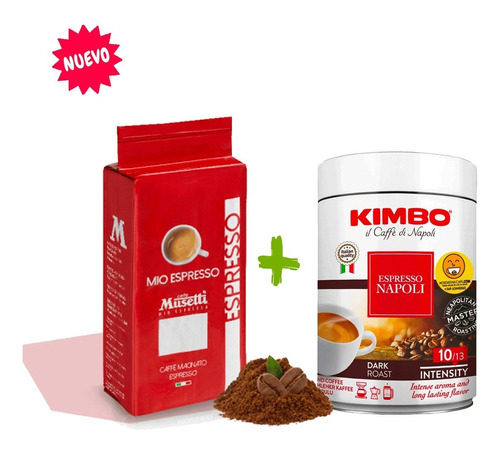 Pack 2 Cafés Italianos Musetti+kimbo, 250gr C/u Envío Gratis