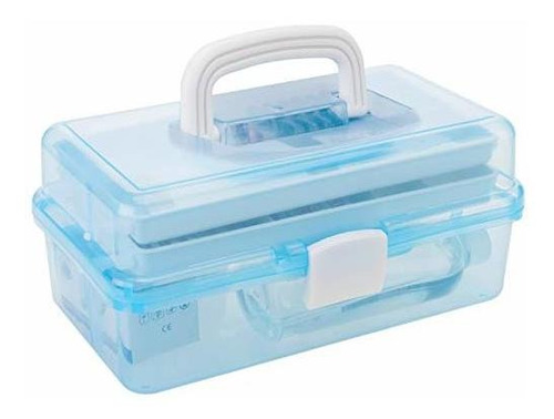 Caja De Almacenamiento Multipropósito De Plástico Azul Trans