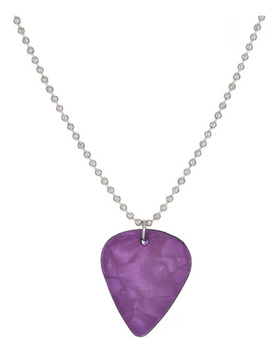 Collar Con Colgante De Púa De Guitarra Para Mujer, Purple