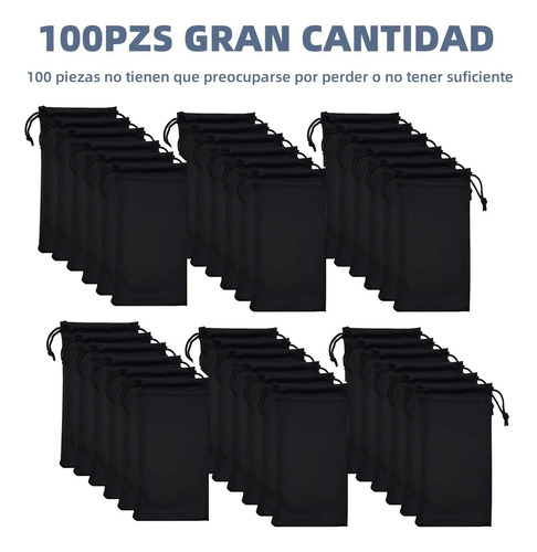 Bolsa De Gafas Para Lentes De Tela De Microfibra, 100 Unidad