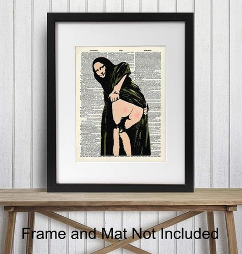 Mona Lisa Graffiti Mural Dictionary Art Print - Póster Vinta