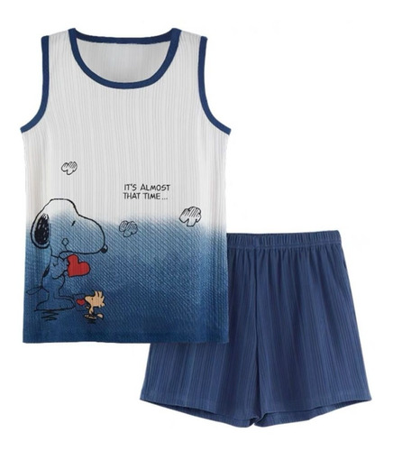  Pijama Short&remera Manga Corta Snoopy