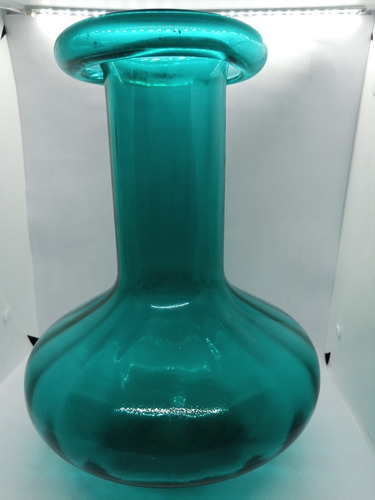 Jarrón Florero De Vidrio Verde Cobalto