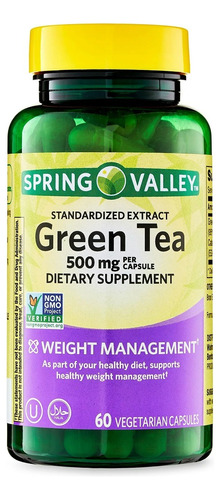 Extracto Te Verde 500 Mg 60 Cápsulas Green Tea Extract 