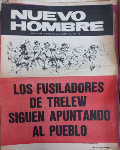 Nuevo Hombre Revista/ 2 Agosto 1974/ Buen Estado/ De Colecci