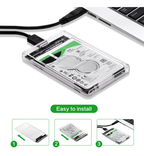 Imagen 5 de 7 de Gabinete Carcasa Disco Duro 2.5 Pulgadas Con Cable Usb 3.0