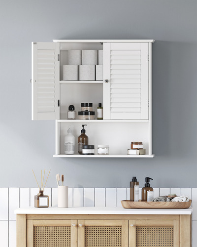 Vasagle Armario De Baño Para Espacios Pequeños Color Blanco