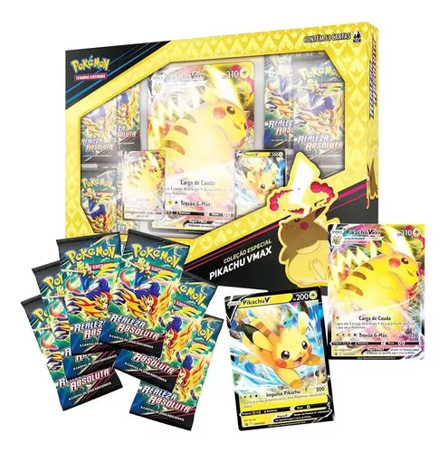 Jogo Cartas Pokemon Coleção Especial Box Pikachu Vmax 51 Cartas