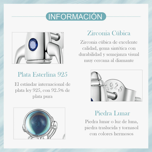 Aretes Asimétricos Astronauta Y Cohete Espacial Plata S925