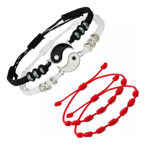 Pulsera Ying Yang X2 + Pulsera 7 Nudos X2 (total 4 Pulseras)
