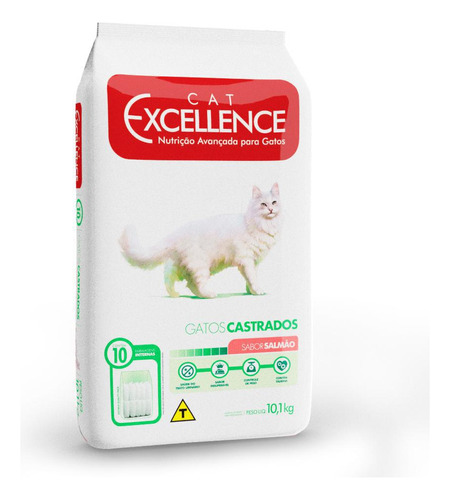 Ração Cat Excellence Salmão Gatos Adultos Castrados 10,1kg