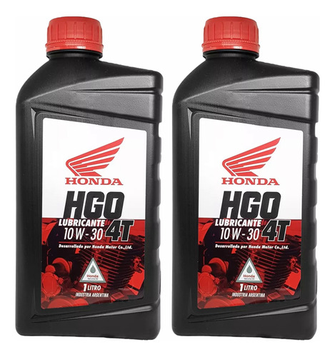 Pack 2 Litros Aceite Moto Mineral Honda Hgo 10w30 Motor 4t