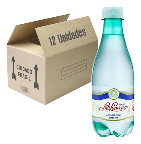 Água Mineral S/ Gás Pet São Lourenço 300ml (12 Unidades)