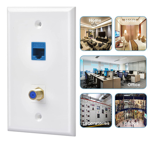 2 Paquetes De Tomas De Pared Coaxiales Ethernet Con 1 Keysto