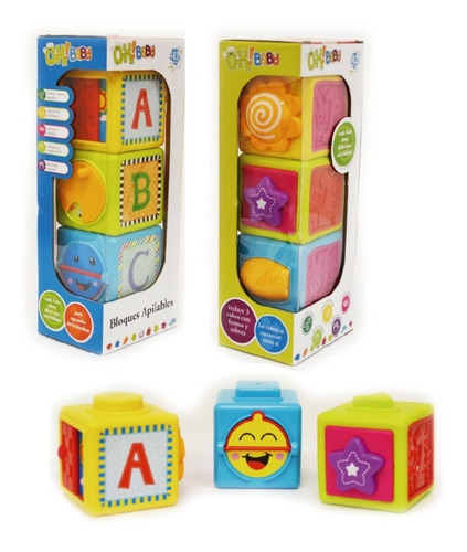 Juguete Bebe Didacticos Bloques Apilables Ok Baby Babymovil