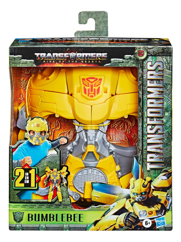 Máscara De Juguete Transformers, Bumblebee, 2 En 1, Amarillo