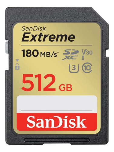 Cartão De Memória Sandisk 512gb Cartão Sd Extreme 180mbs