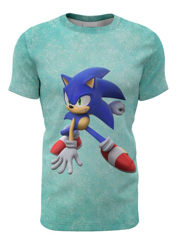 Playera Sublimada Sonic Azul Cielo Super Fresca 100% Lavable