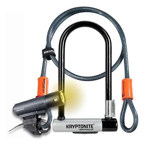 Candado Para Bicicleta Kryptolok + Guaya + Luz Street 500