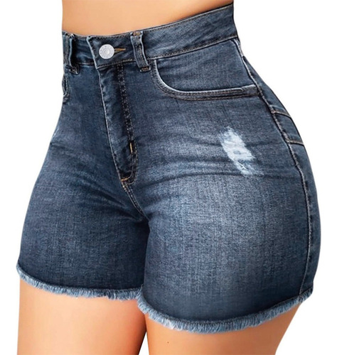 Pantalones Cortos De Mezclilla Rotos En F For Mujer, A188,