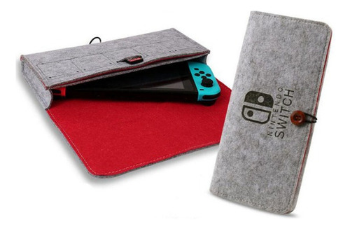 Funda Transportadora Nintendo Switch Color Gris Clar Fieltro