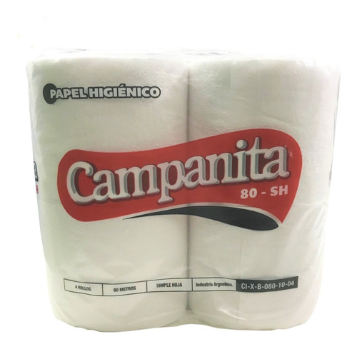 Papel Higienico Campanita Xl Pack 4 Rollos De 80 Mts