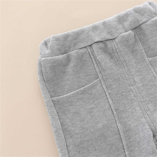 Conjunto Niño Sudadera Con Efecto De Doble Capa Y Pantalones Gris 2-3 Años