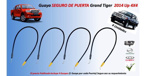 Guaya Para Seguro De Puerta Grand Tiger 4 Unidades