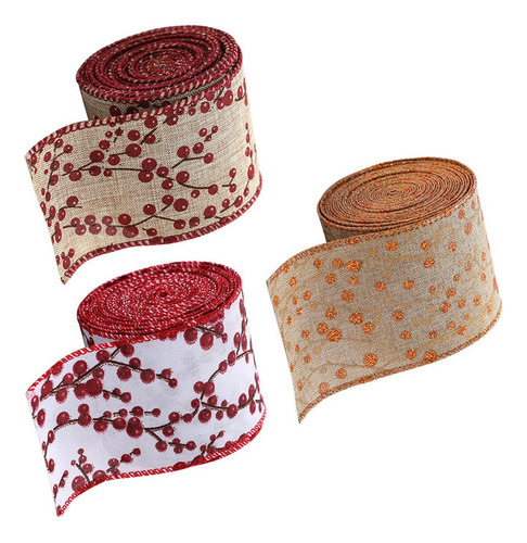B 3 Cintas Navideñas Para Manualidades Para Hacer Flores,