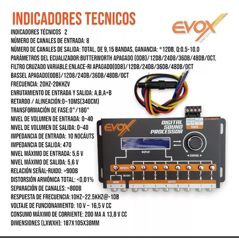 Procesador Digital Dsp De Sonido Evox Evx2dspx 8 Canales..