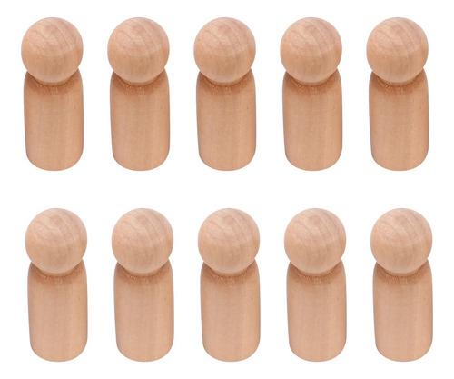 Muñeca De Madera Con Forma De Clavija De Madera Sin Terminar