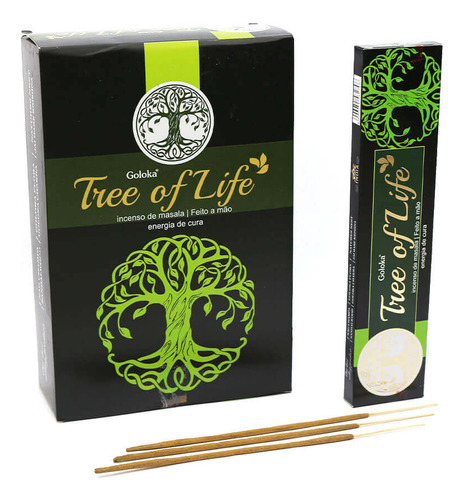 Incenso Goloka Massala Tree Of Life Cx 12un 15g Fragrância cítrica herbal amadeirada