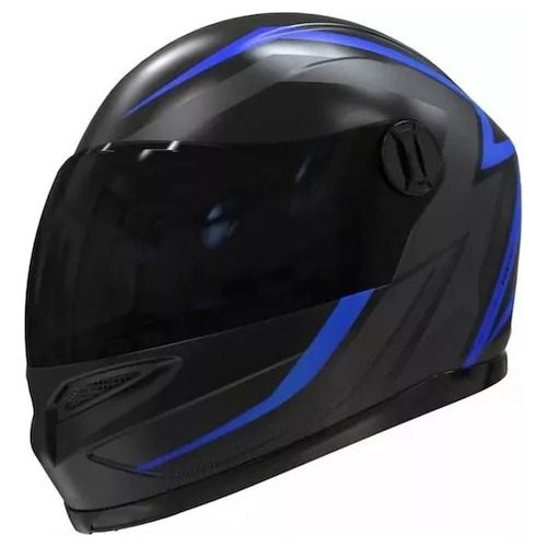 Casco integral Vertigo V32 Influence azul mate y negro talla M para moto seguro