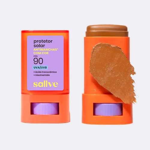 Protetor Solar Bastão Antimanchas Cor 7 Fps 90 15g Sallve