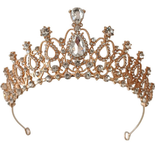 Corona Tiara Tocado Novia Boda Xv Cristal Comunión