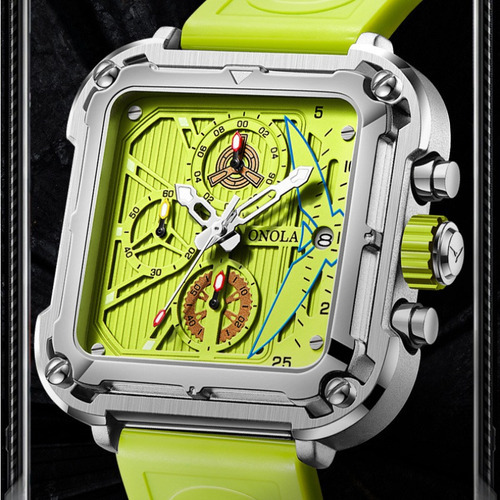 Reloj Cronógrafo Impermeable De Lujo Onola 6831r Color Del Bisel Silver White