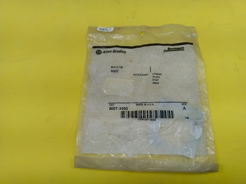 Allen Bradley 800t-x550 Ser A Una Placa Rojo Stop