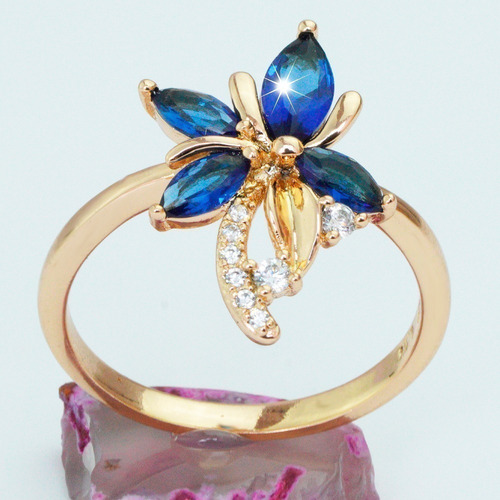 Anillos Compromiso Oro 18k Amor Elegante Mujer Joyas Lujosas