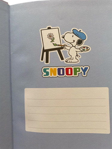 Set Libreta Pasta Dura Snoopy + Postit Snoopy Con Caballete