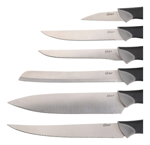 Set Cuchillos Oster 14 Pcs Con Taco De Madera Café Lindbergh